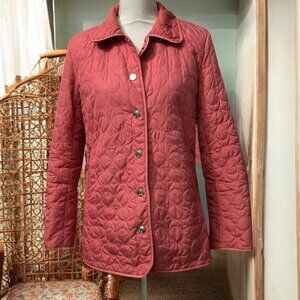 Vintage Coach 1941 Quilted Cottagecore Coral Barn Field Jacket‎ Size S